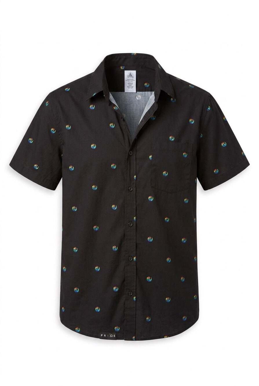 Disney Star Wars Pride Rainbow Rebel Alliance Logo Button Down Shirt Size L #493